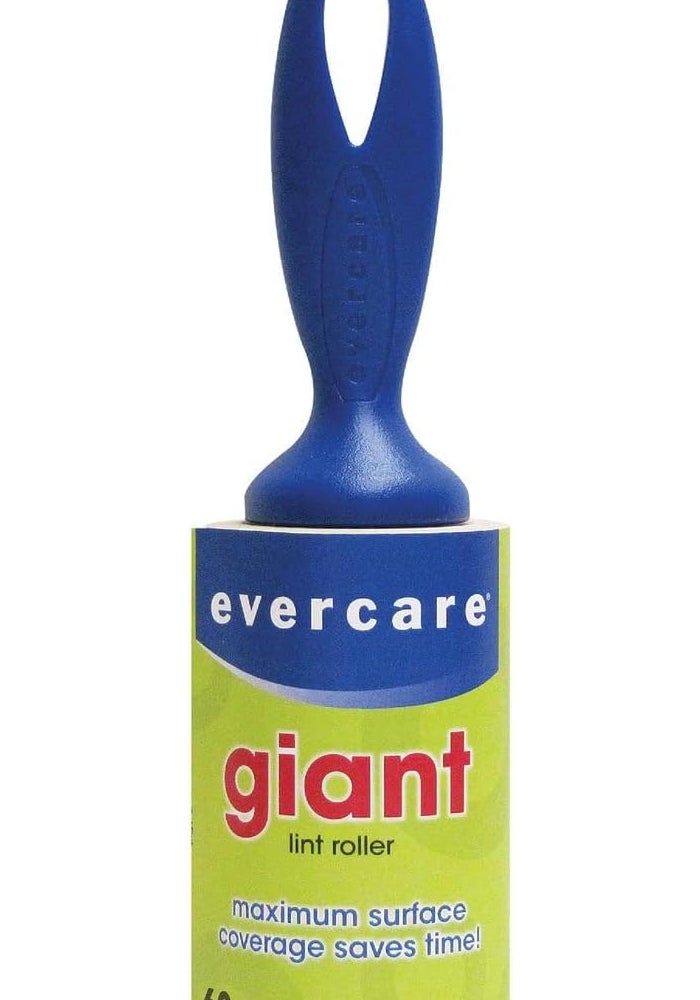 Evercare Giant Lint Roller with 60 Easy Peel Sheets - Maximum Surface Coverage